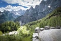 View from the road to VrÃÂ¡iÃÂ pass in Julian Alps